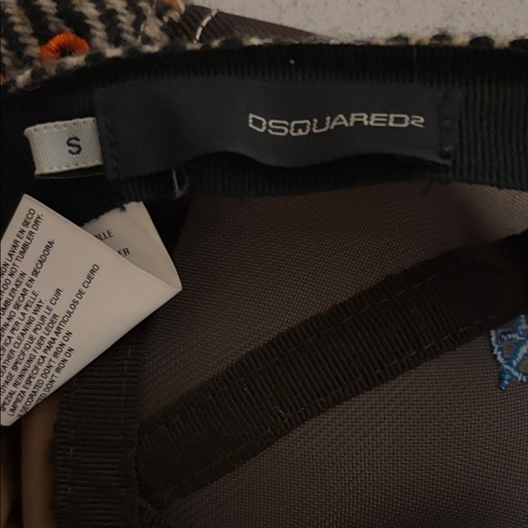 DSQUARED Brown and Blue Herringbone Cap - Picture 4 of 4